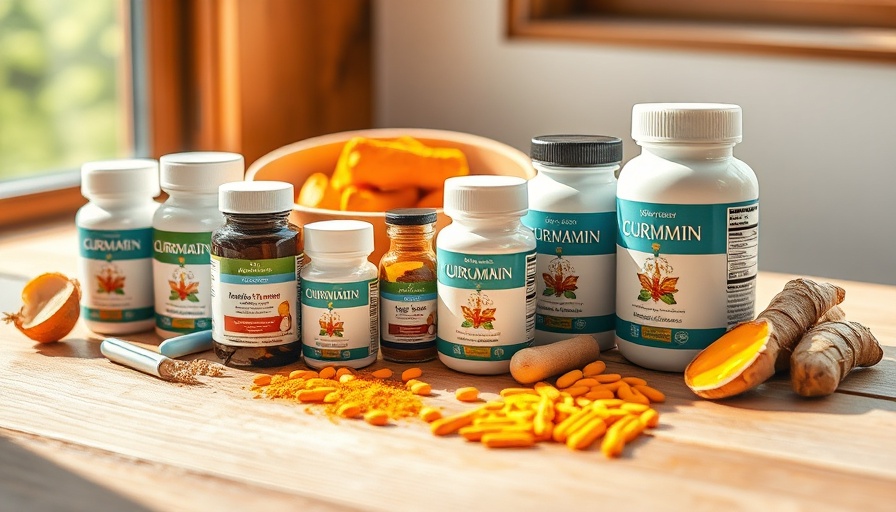 Curcumin Benefits for Muscle Recovery supplements on a table.