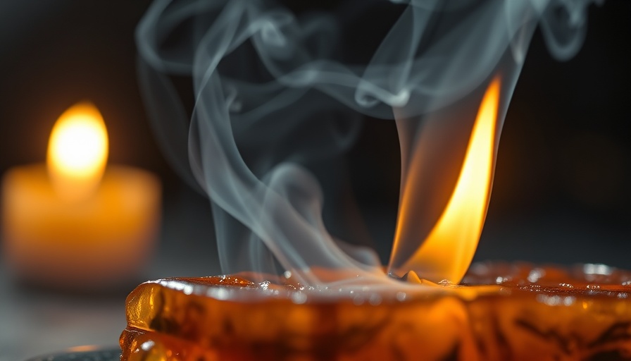 Burning resin with aromatic smoke, FairWild Certification.