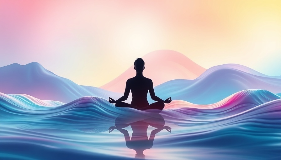 Abstract meditation art with colorful waves for Guided Meditations for Tough Times.