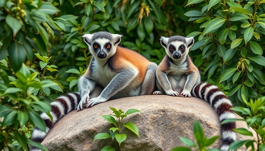 Lemurs in lush greenery illustrating biodiversity conservation.