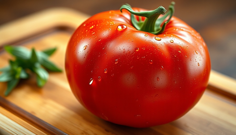Vibrant ripe tomato illustrating antidepressant properties of lycopene.