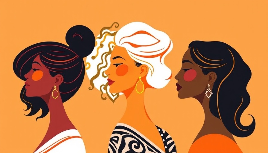 Stylized profile illustration of diverse women, vibrant minimal art.