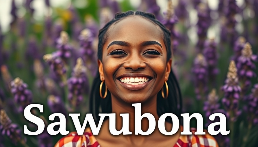 Vibrant meditation graphic on 'Sawubona' meaning.