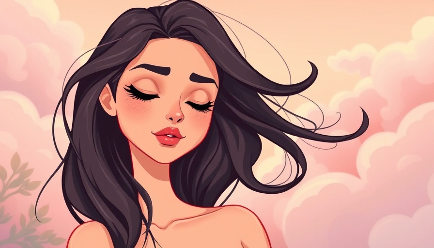 Stylized woman with serene expression, beauty of being ordinary theme.