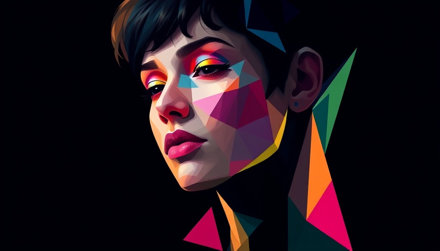 Vibrant geometric portrait expressing Transmuting Shame