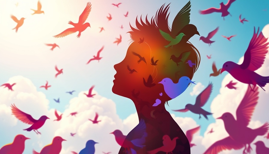 Colorful silhouette with birds, illustrating benefits of meditation for mental health.