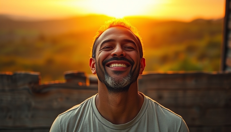 Forgiveness Meditation banner with serene man smiling.