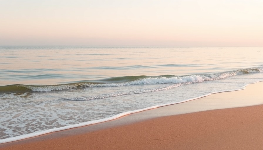 Free 3-day vacation poster with serene beach scene.