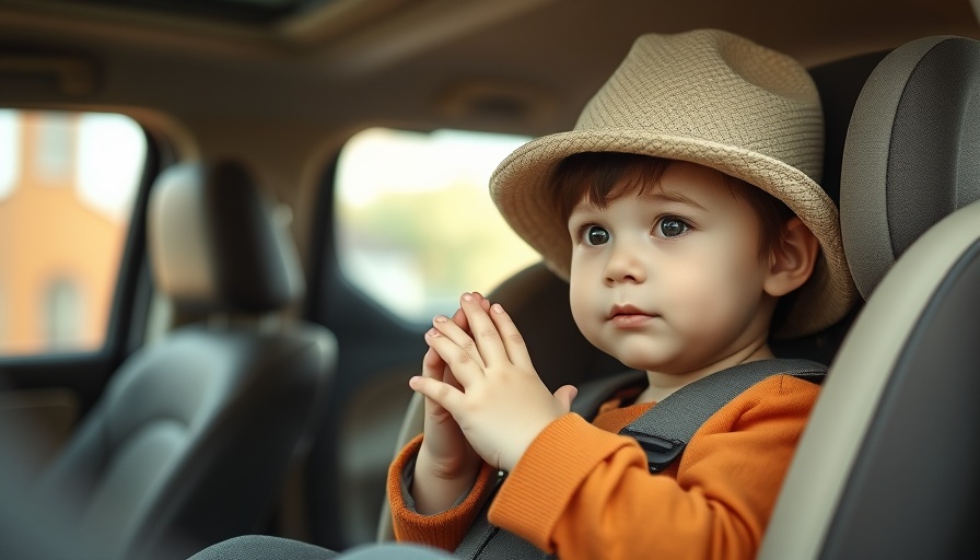 Child in car seat gently clasping hands, Car Seat Recalls 2025.