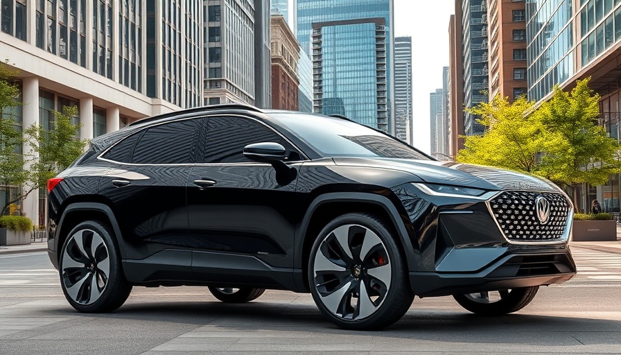 Futuristic electric SUV parked in urban setting, Best Electric SUVs for 2025.