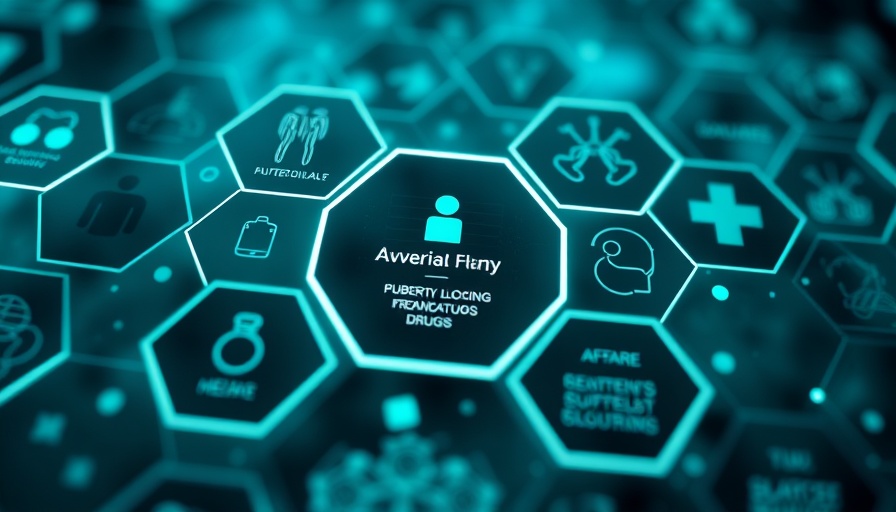 Adverse events of puberty-blocking drugs visualized in a futuristic style.