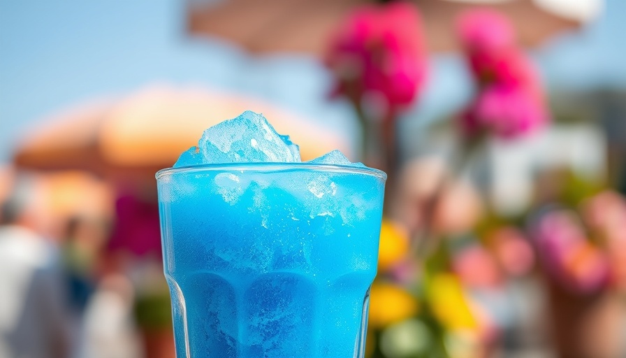 Blue slushy drink highlighting potential health risks of glycerol.