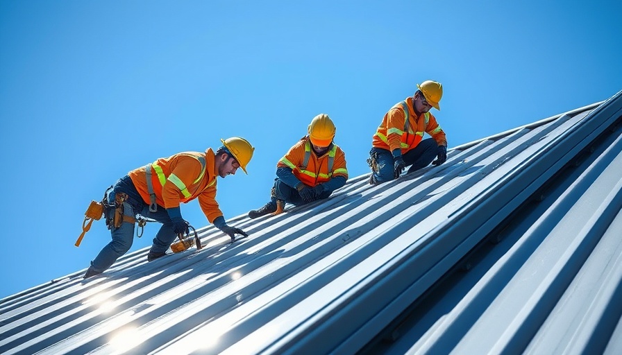 Construction workers installing standing seam metal roof, benefits of standing seam roofing systems.