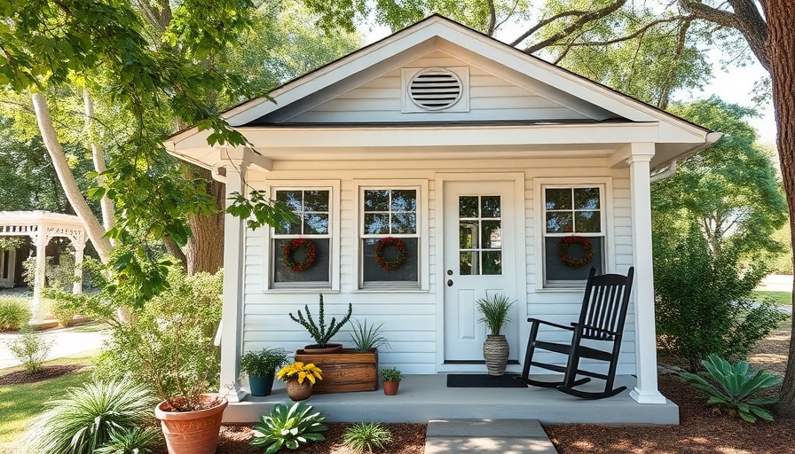 Charming small house with cozy porch showcasing benefits of downsizing.