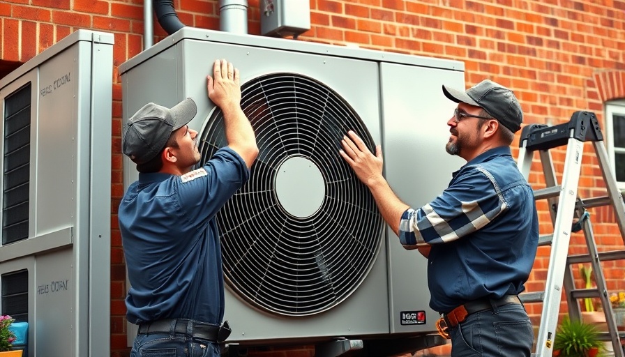 Workers installing HVAC unit in Commerce City home, outdoor setting.