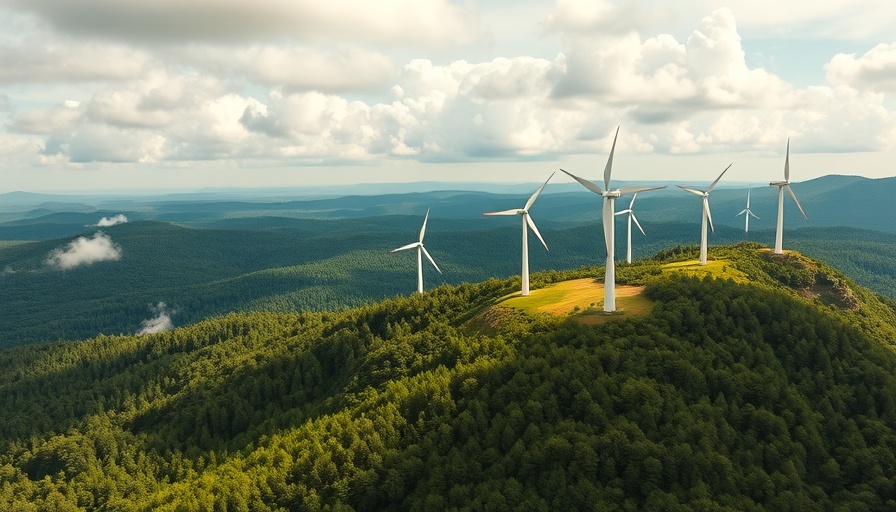 Wind turbines on a lush hill related to Trump Wind Energy Projects Lawsuit