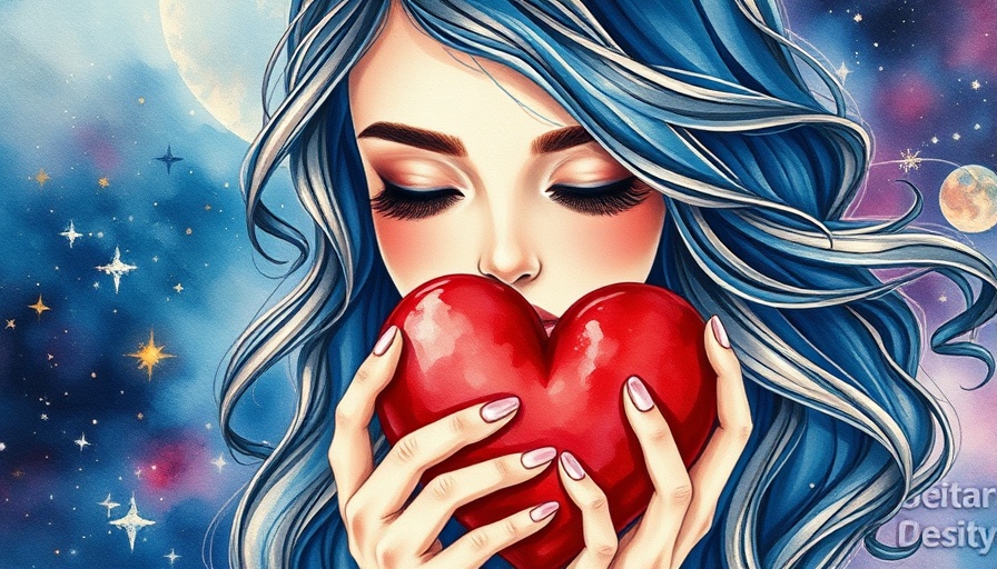 Colorful illustration of a woman holding a heart symbolizing peace.