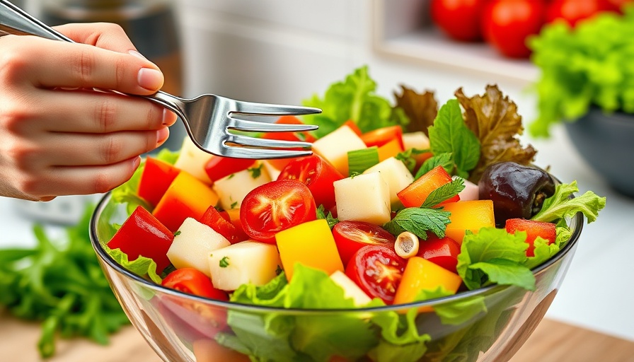 Lower PFAS Levels with Dietary Fiber: Fresh salad with diverse fruits and veggies.