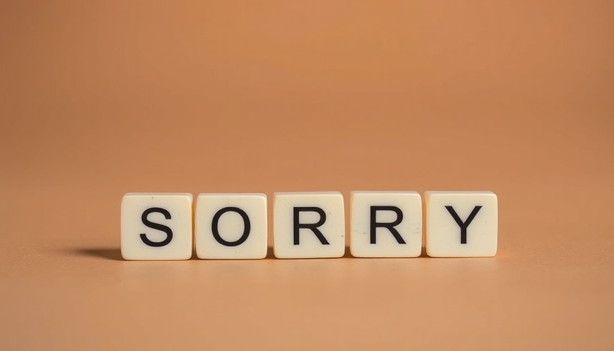 Practice Forgiveness for Better Mental Health concept with 'SORRY' tiles.