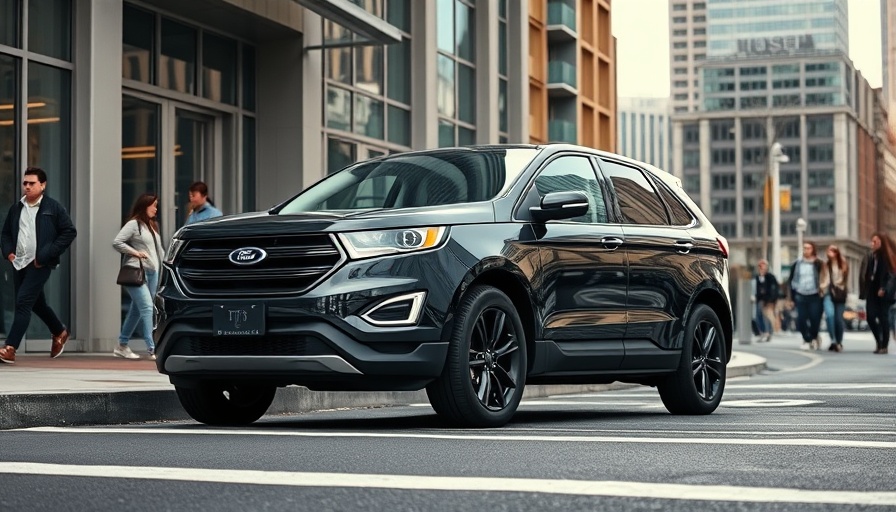 Ford SUV in city background, part of recall.