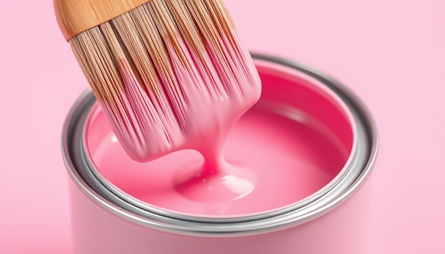 Close-up of pink paintbrush dripping over the can, semi-gloss paint drawbacks.