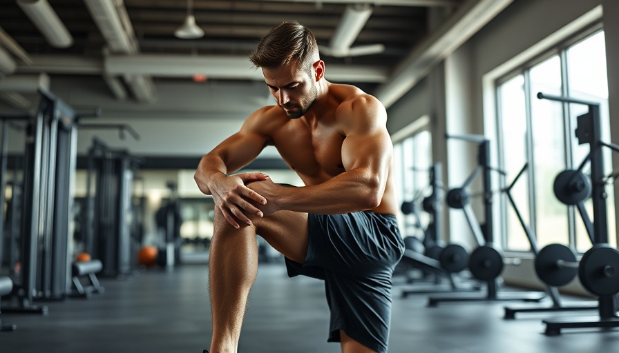 Athlete doing strength training for knee pain in a gym.