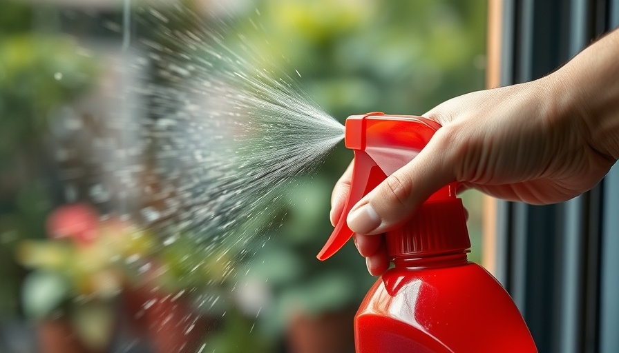 Hand holding spray bottle near smeared window, things you should never clean with Windex.