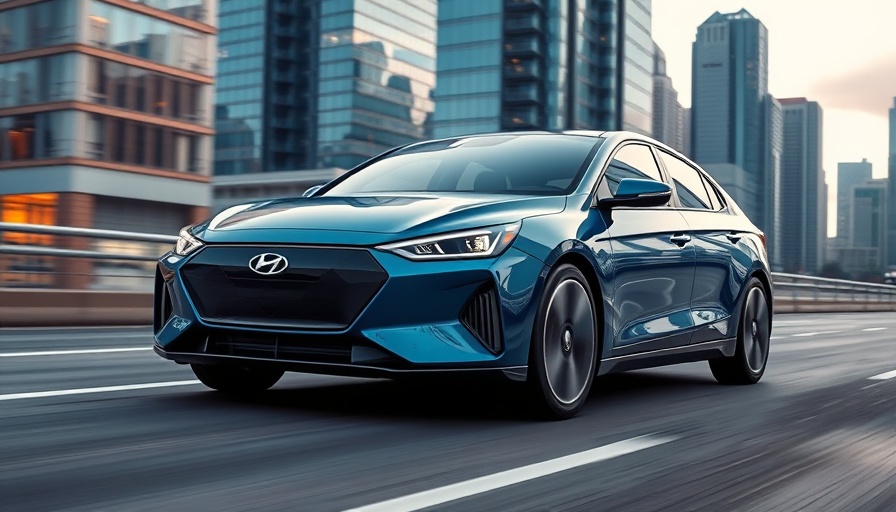 2026 Hyundai Ioniq 9 on modern city street with skyline.