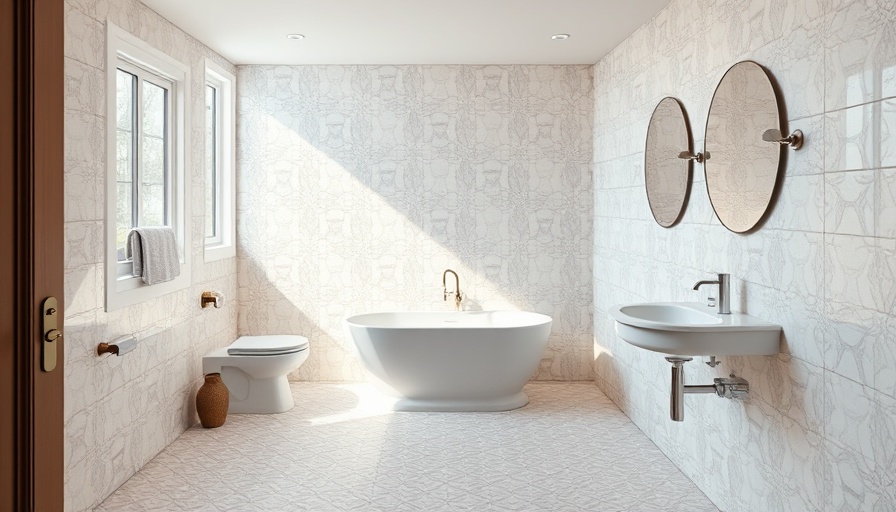 Luxurious bathroom with clean tiles and bright decor.