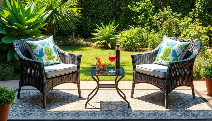 Wayfair Memorial Day patio furniture deals featuring a stylish garden setup.