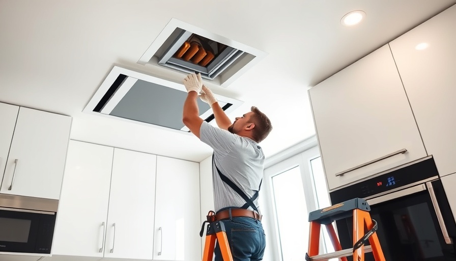 Professional air duct cleaning services in a modern kitchen
