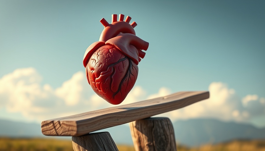Balancing heart and brain on seesaw - health harmony concept.