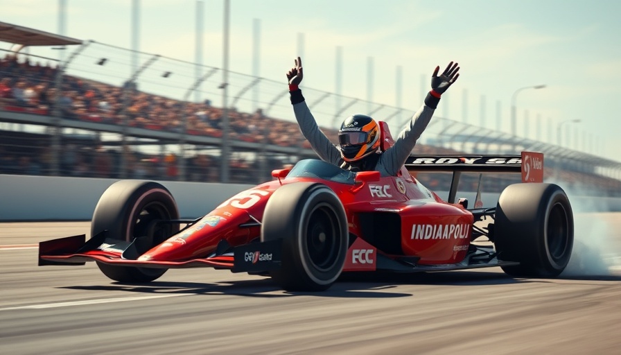 Alex Palou Indianapolis 500 victory celebration at speedway.