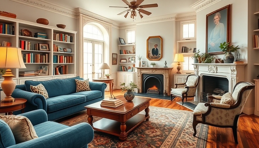 Valuable items in grandma's living room with vintage decor.