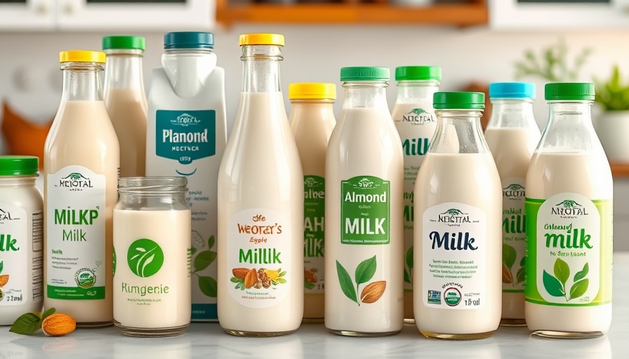 Collage of various plant-based milks symbolizing nutritional needs for toddlers