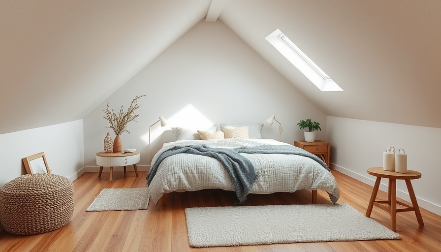 Modern attic space upgrade ideas: Cozy bedroom with skylights.