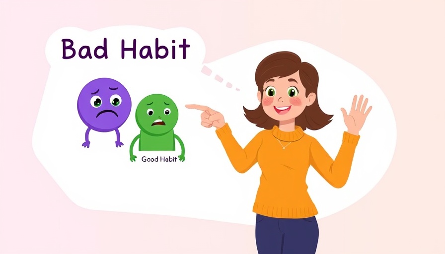 Illustration showing transformation from bad habits to good habits.