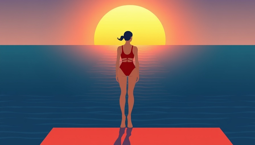 Minimalistic female diver contemplation scene, Suck It Up Mindfulness.