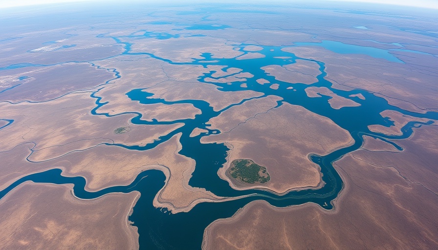 Aerial view of Alaskan tundra with lakes and rivers, relating to oil and gas policy.