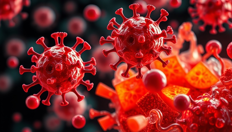 Abstract illustration of high-fat diets influencing cancer spread.