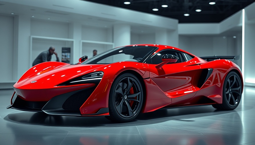 2026 Lotus Emira updates in a modern showroom, aerodynamic design.