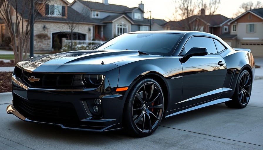 Camaro ZL1 parked securely in suburban driveway with security tips.