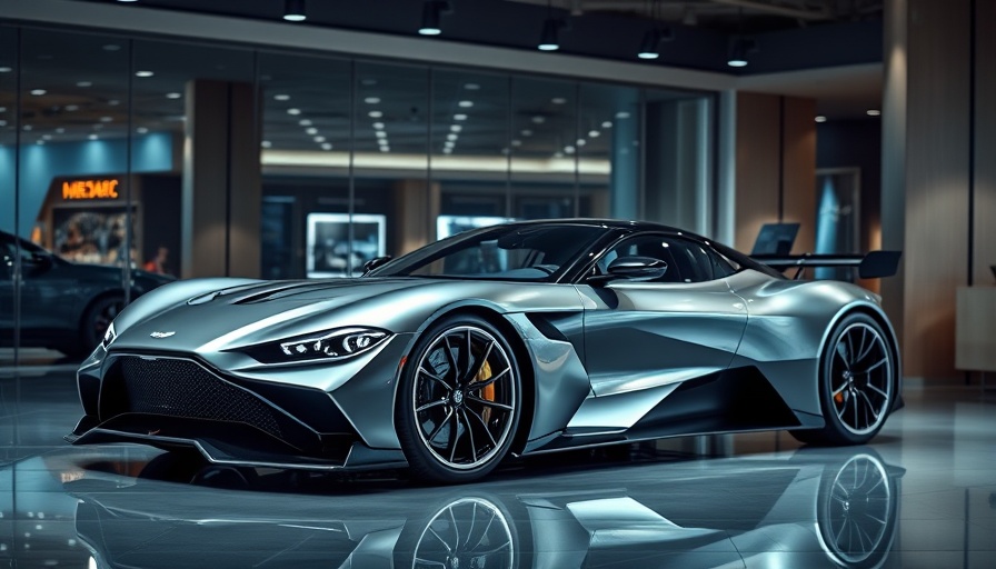 Sleek Aston Martin Valkyrie LM in a modern showroom with ambient lighting.