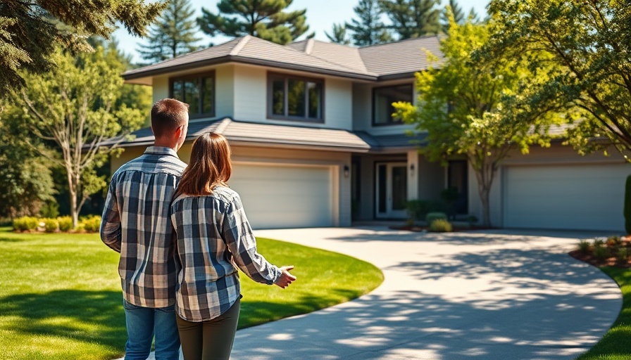 Couple considering SMSF property investments Australia in front of modern house.