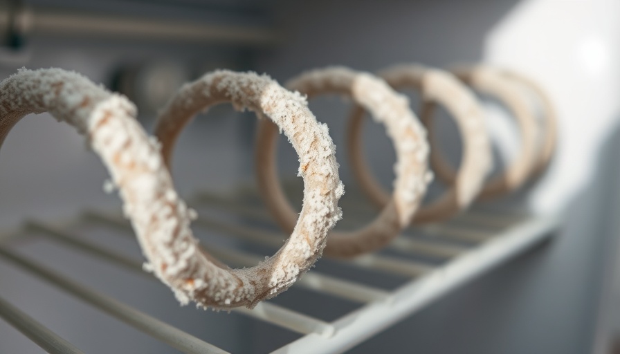 Dusty refrigerator coils needing cleaning, macro shot.