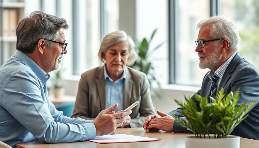 Advisor discussing retirement investment strategies with older couple.