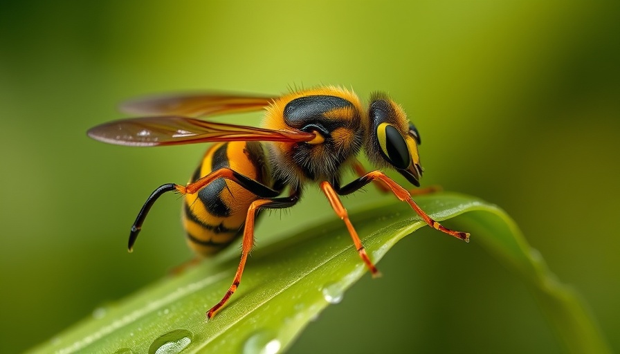 Yellow jacket on a leaf highlighting its role in the ecosystem.