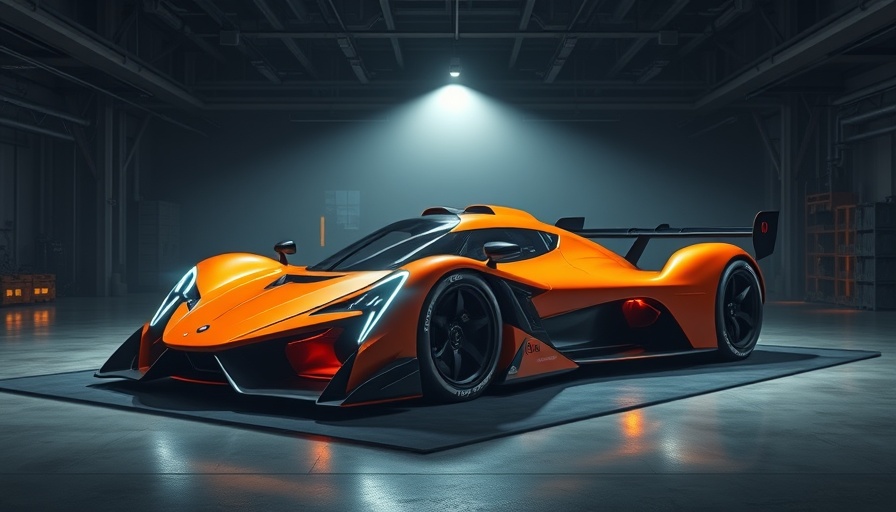Ferrari Le Mans performance car with striking lighting.