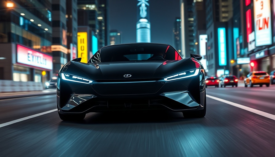 Super Mustang Mach-E performance in urban night scene.