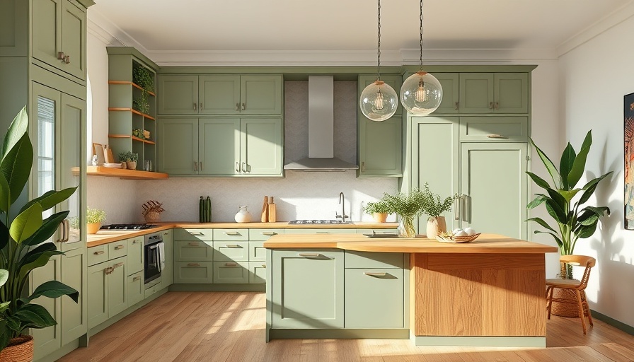 Modern kitchen with sage green paint enhancing home value.